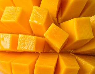 Freshly Cut Mango Cubes.