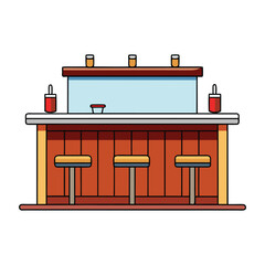 A stylish bar counter with sleek design, polished surface, and ambient lighting, perfect for serving drinks, socializing, and creating a cozy, modern atmosphere.
