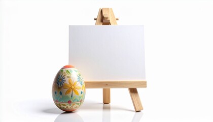 Easter Egg and Easel A Blank Canvas for Creative Celebrations and Artistic Expression