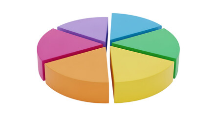 Obraz premium Colorful pie chart segments isolated on a transparent background
