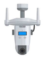 Atop-down view of a modern security camera