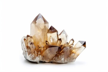 Smoky Quartz Crystal Cluster Healing Gemstone Mineral Specimen Geology on transparent background
