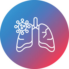 Lungs Infection Line Gradient Circle Background Icon