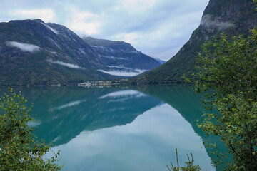  Landscape with mountains and water - Stryn, Norway