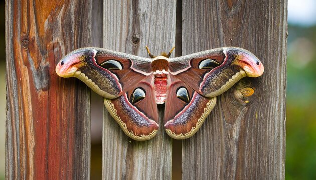 Large moth on wooden fence