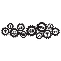 gears on black background