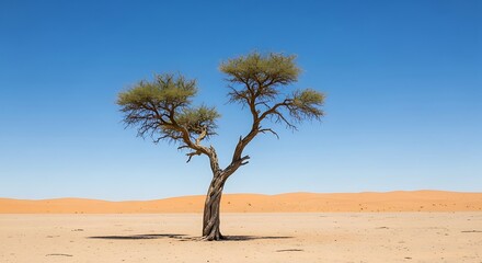 Solitary Acacia Tree in Namibian Desert Dunes image