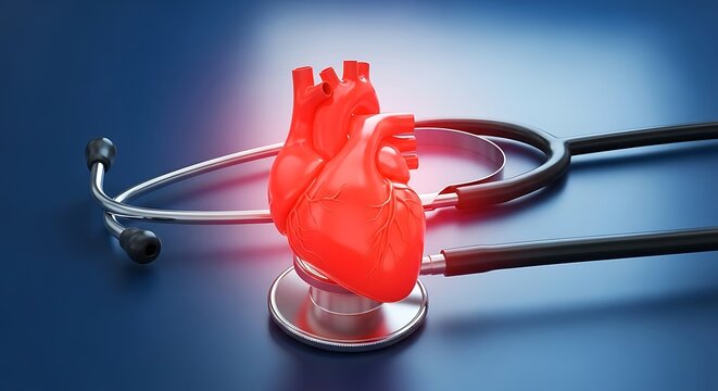 Heart and Stethoscope - Medical Examination and Health.