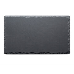 Dark slate serving platter with rough edges isolated on a transparent background grey