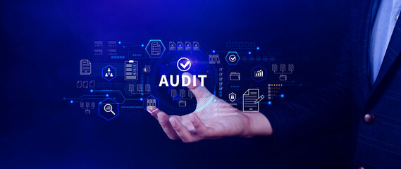 Business Audit concept. check and evaluate financial statement, Financial auditing concept, Audit...