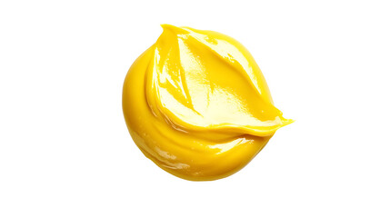 High resolution studio photograph of a dollop of yellow condiment for culinary design
