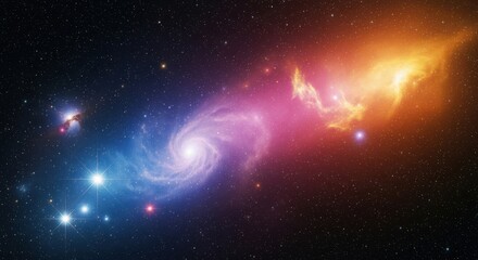 Cosmic Collision of Galaxies in Vibrant Nebula