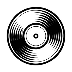 Classic Vinyl Record Vector Illustration - Music and Hobby Symbol