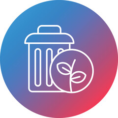 Plant Trash Line Gradient Circle Background Icon