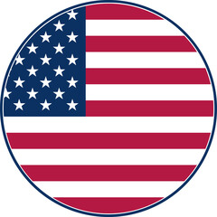 USA Circle Flag, United States Flag Icon