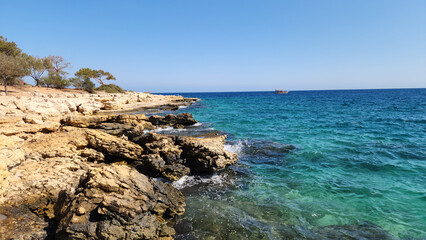 Shaped by the patience of the Mediterranean over years, the beautiful sandstone cliffs of Akyar Cove offer stunning beauty to travelers and vacationers