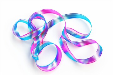 Holographic Ribbon Texture Celebration Pattern Decorative Gift Wrap Shiny on transparent background