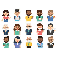 Diverse group of people representing various professions and roles.