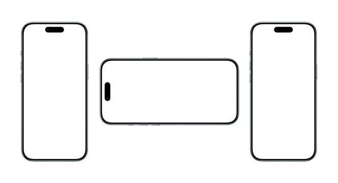 Smartphone mockup with horizontal and vertical devices, modern mobile phone screen display, editable template for app presentation, responsive design showcase and digital product marketing