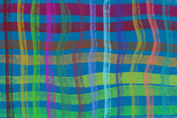 colorful wavy plaid abstract seamless pattern hand drawn tartan checkered lines multicolor background