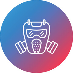 Gas Mask Line Gradient Circle Background Icon