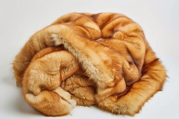 Golden Mink Fur Coat Texture Luxurious Animal Fashion Warmth Elegance on transparent background
