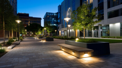 Obraz premium Comprehensive urban lighting design services incorporating energy-efficient LED systems and smart lighting controls enable cities to create safe, attractive, and sustainable illumi