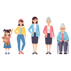 Obraz premium Diverse women of different ages standing together.