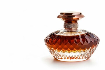 Decanter Glass Bottle Elegant Liquid Interior Isolated Design Brown on transparent background