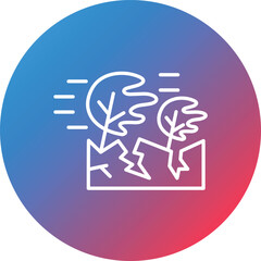 Disaster Line Gradient Circle Background Icon