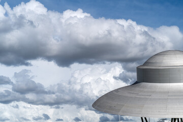 ufo in the clouds