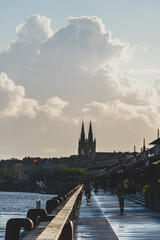 silhouette of cathedral next to the river