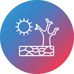 Drought Line Gradient Circle Background Icon