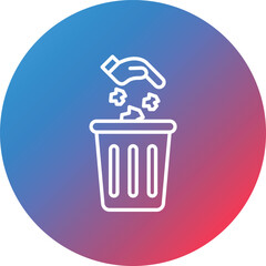 Litter Line Gradient Circle Background Icon