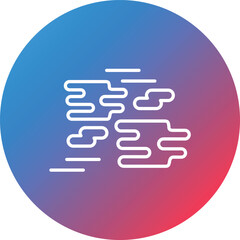 Fog Line Gradient Circle Background Icon