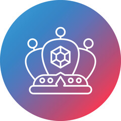 Crown Line Gradient Circle Background Icon