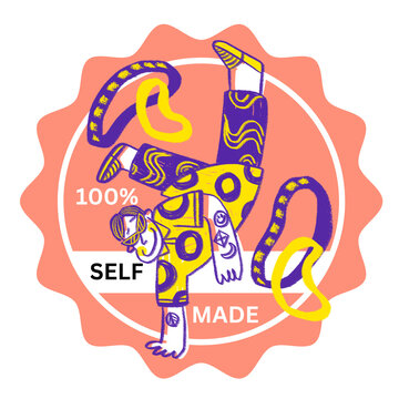 100 percent self made human made sticker beige dance