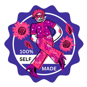 100 percent self made human made pink sticker dance
