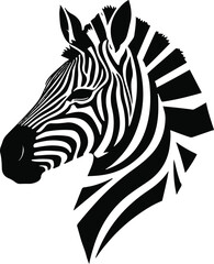 Geometric zebra stripes forming head silhouette, bold striking look 1