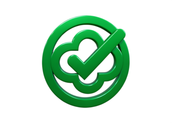 green check mark 3d illustration isolated on white background, png, ai generated