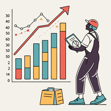 Grafico Economia e Statistiche &ndash; Istogrammi e Diagrammi Vector