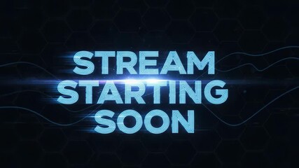 Stream starting soon announcement on digital background with blue text, perfect for engaging viewers. Stream starting soon provides anticipation, inviting viewers to join live broadcast,