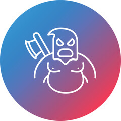Executioner Line Gradient Circle Background Icon