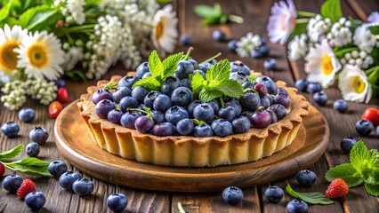 cake with berries