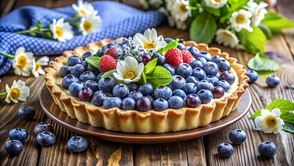 fruit cake with blueberries