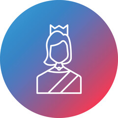 Queen Line Gradient Circle Background Icon