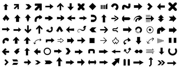 flat arrow vector icon set collection