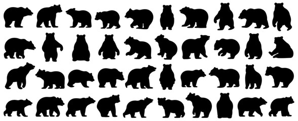 bear silhouette vector wildlife animal illustration