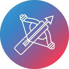 Crossbow Line Gradient Circle Background Icon