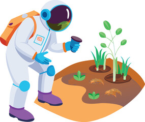 Cartoon illustration of a child character painter with a brush and palette on a beach in summer